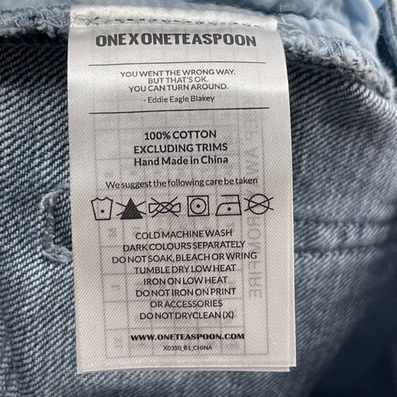 One Teaspoon Size 27 Diamonde Blue Legend High Waist Mom Jeans - Picture 8 of 8